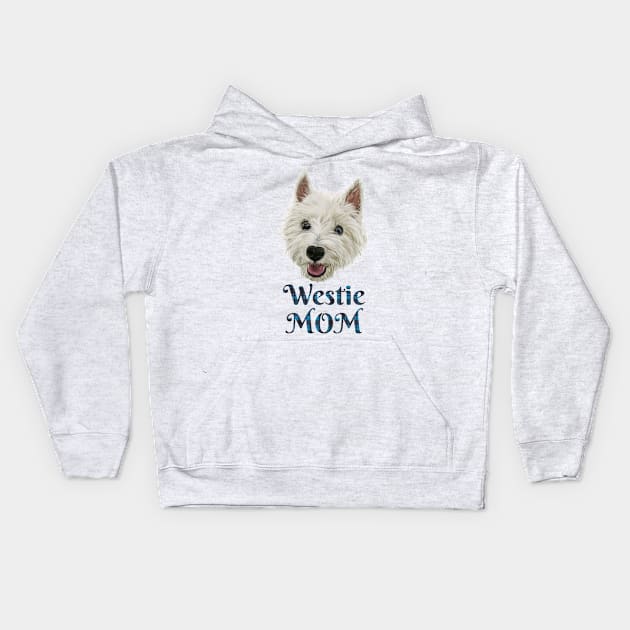 Womens Westie Mom Smiling West Highland Terrier Kids Hoodie by brodyquixote